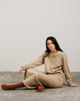 Lemme Cashmere blend pleated skirt: Caramello