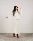Lemme Cashmere blend pleated skirt: Caramello
