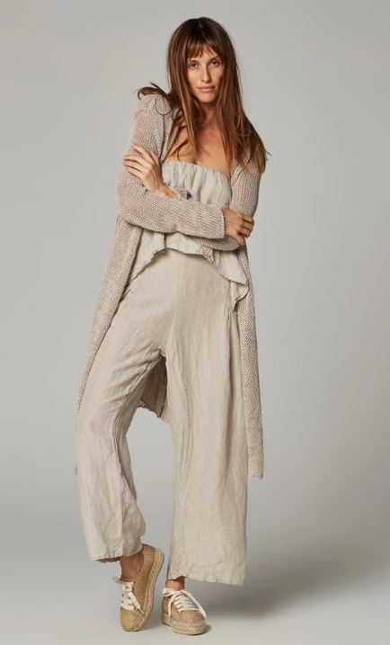 Woman Wearing Estillo Emporio Papillion Jumpsuit - Panna White - Jumpsuits LUXAMORE