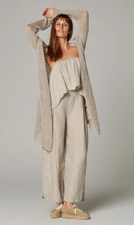 Woman Wearing Estillo Emporio Papillion Jumpsuit - Panna White - Jumpsuits LUXAMORE