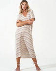 Woman Wearing Estilo Emporio Zaza Linen Dress - Marrakesh - Dress LUXAMORE