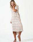 Woman Wearing Estilo Emporio Zaza Linen Dress - Marrakesh - Dress LUXAMORE