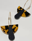Mingled Deco Hoop - Honey Tortoise Shell and Matte Black