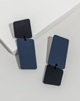 Mingled Bauhaus | Asymmetrical Earrings - Dark Blue and Black