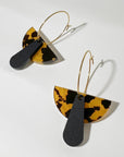 Mingled Deco Hoop - Honey Tortoise Shell and Matte Black