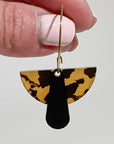 Mingled Deco Hoop - Honey Tortoise Shell and Matte Black
