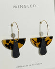 Mingled Deco Hoop - Honey Tortoise Shell and Matte Black