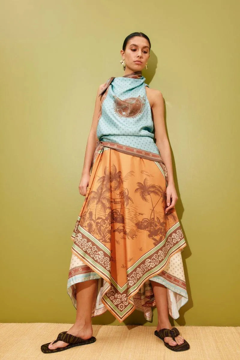 ALEMAIS Alberta Scarf Midi Dress LUXAMORE  
