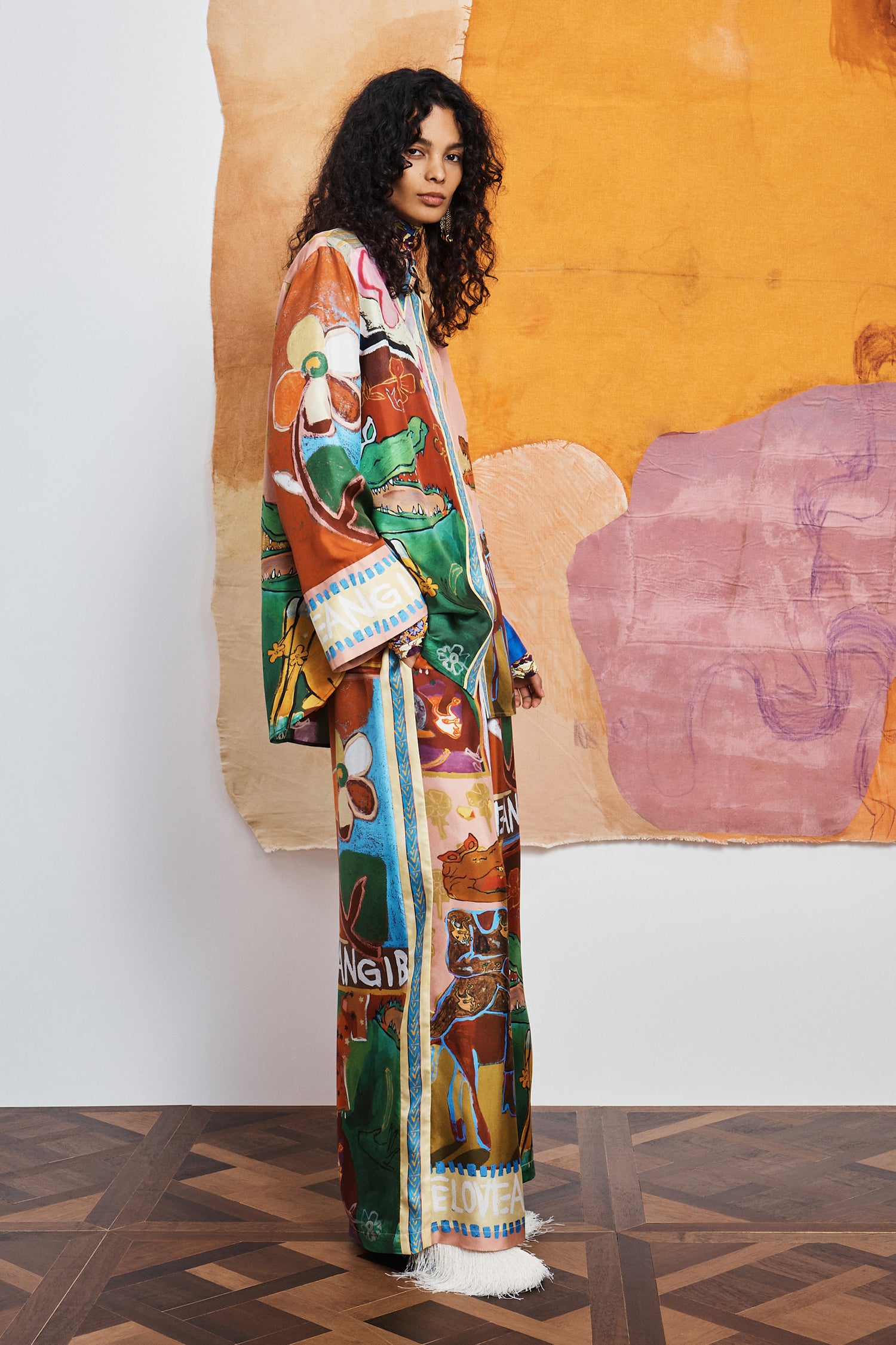 ALEMAIS MLAK Silk Pant sustainably made artist collab MLAK prefall 26 LUXAMORE  