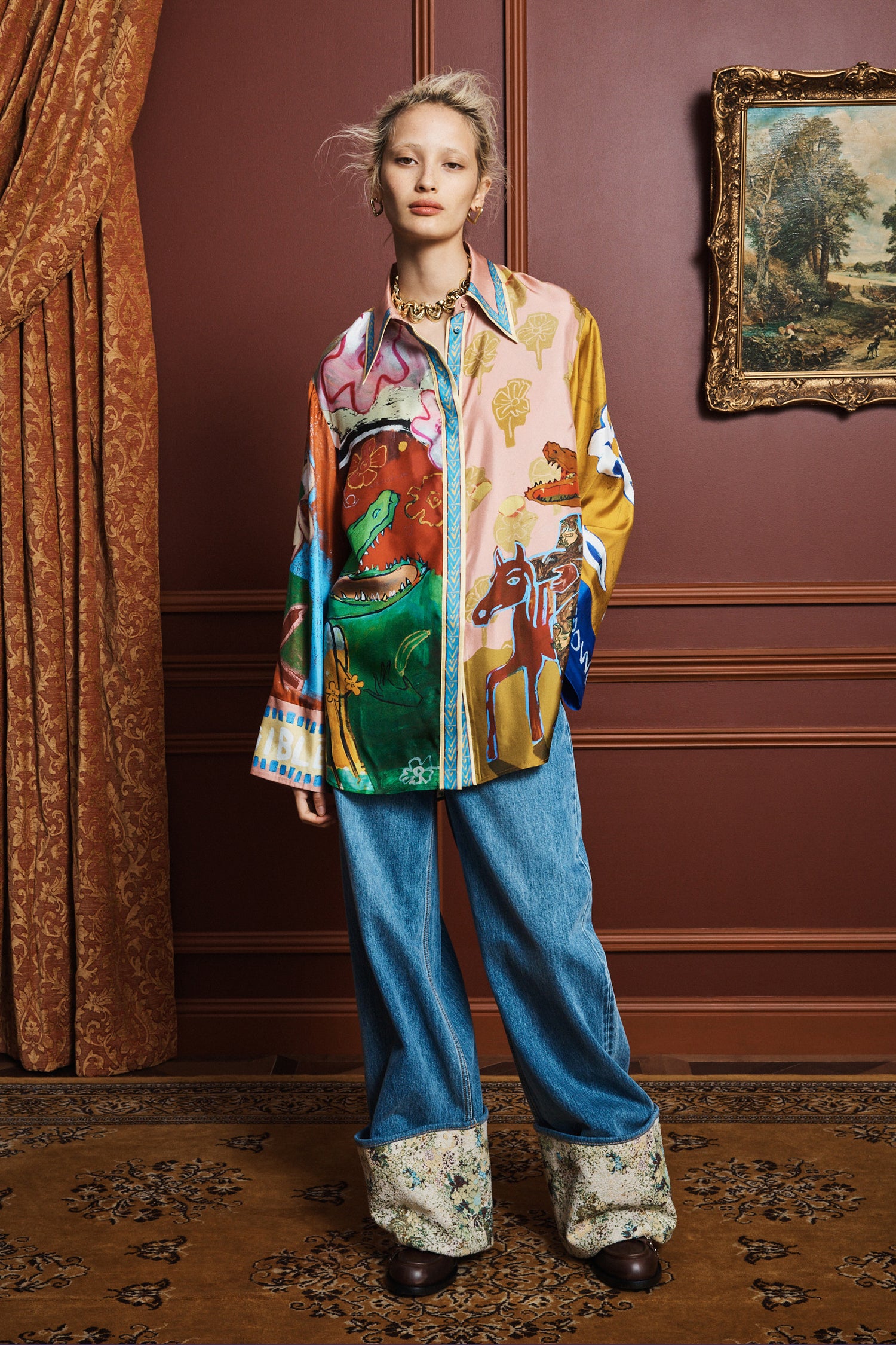 ALEMAIS MLAK Silk Shirt sustainably made artist collab MLAK prefall 26 LUXAMORE  