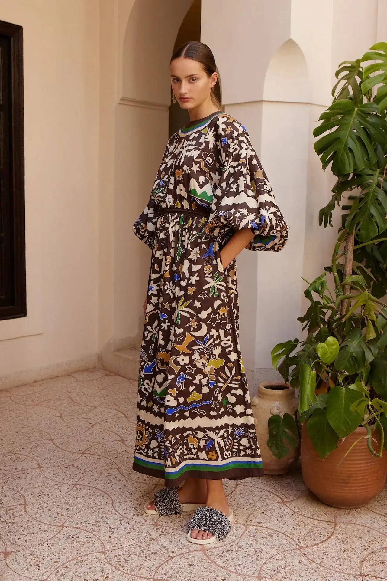 ALÉMAIS Maroc Midi Dress LUXAMORE  