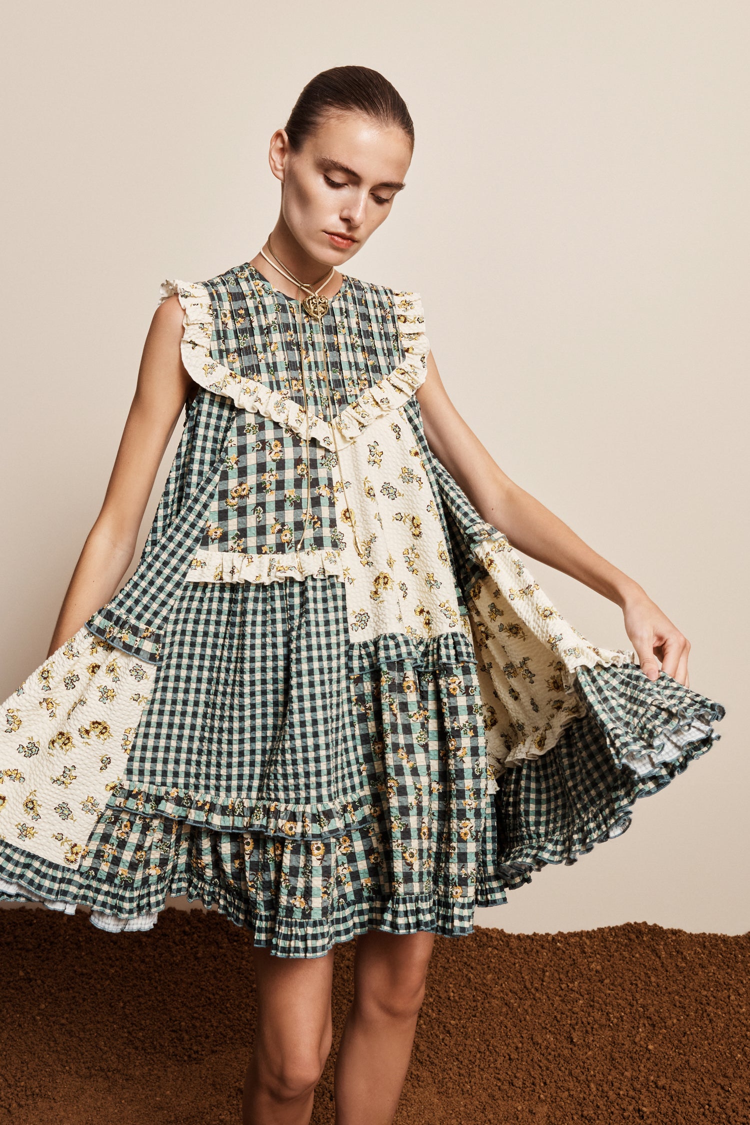 ALÉMAIS Outrider Seersucker Mini Dress