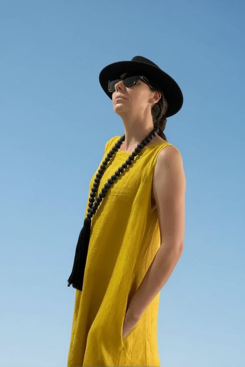 Alemais Sustainable Florence-Shirt close up worn by model LUXAMORE