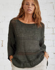 Alemais Sustainable Florence-Shirt close up worn by model LUXAMORE