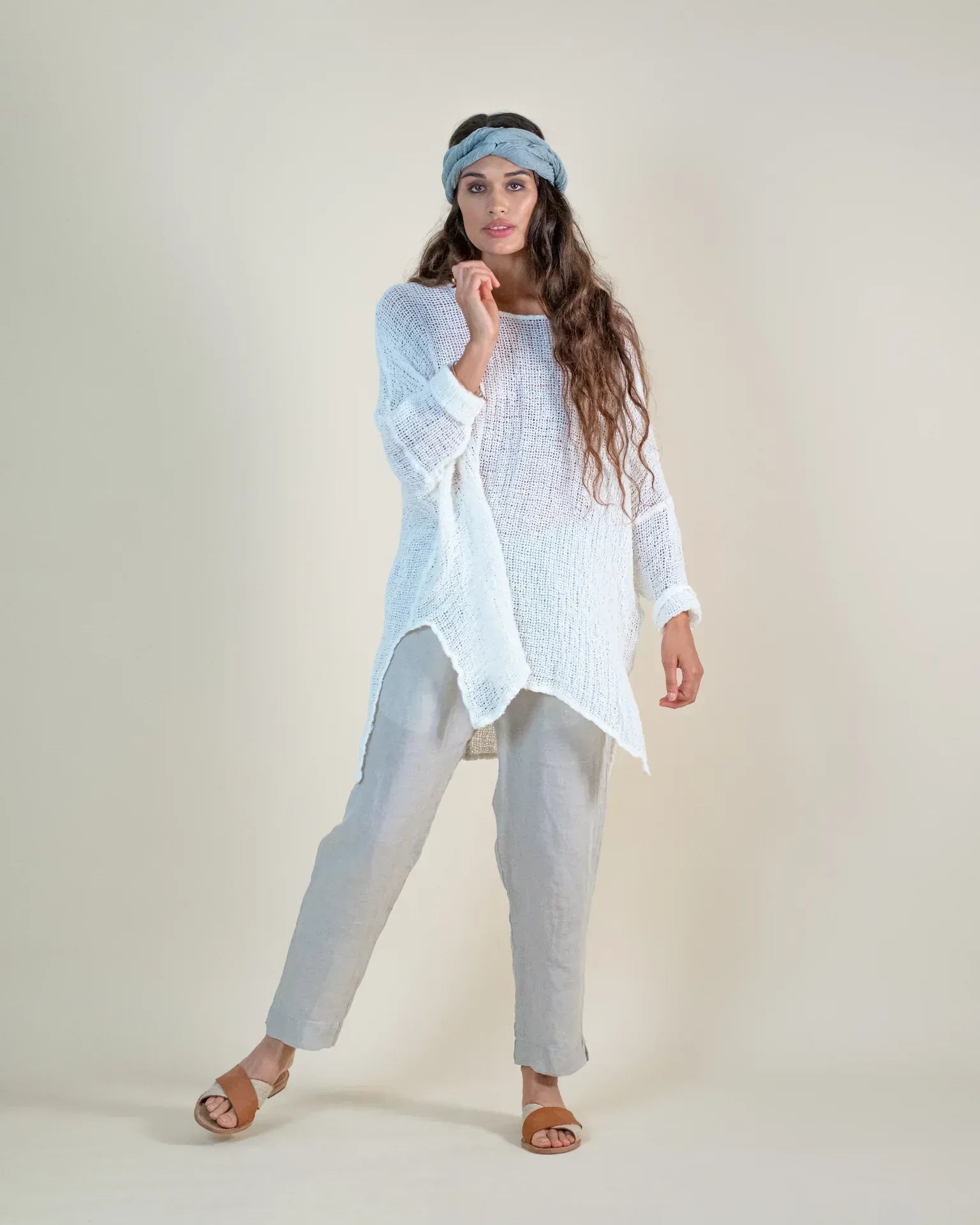 Alemais Sustainable Florence-Shirt close up worn by model LUXAMORE