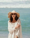 Alemais Sustainable Florence-Shirt close up worn by model LUXAMORE
