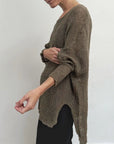 Alemais Sustainable Florence-Shirt close up worn by model LUXAMORE