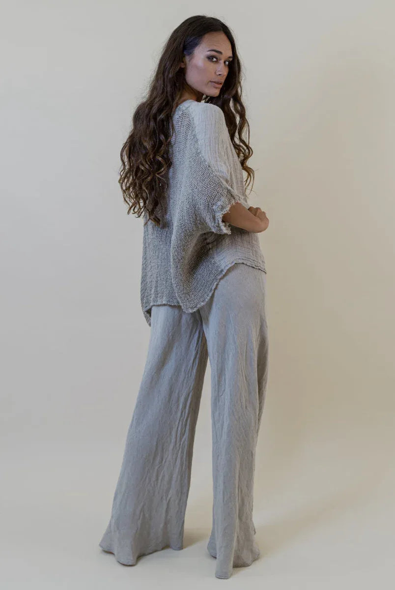 Alemais Sustainable Florence-Shirt close up worn by model LUXAMORE