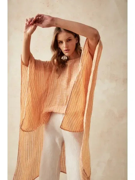 Alemais Sustainable Florence-Shirt close up worn by model LUXAMORE