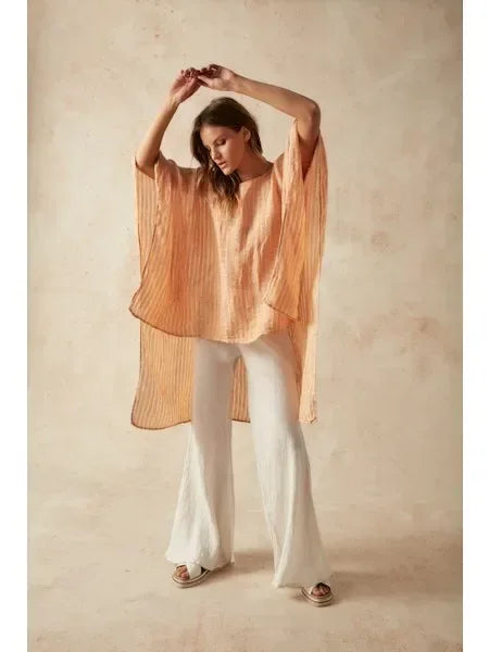 Alemais Sustainable Florence-Shirt close up worn by model LUXAMORE