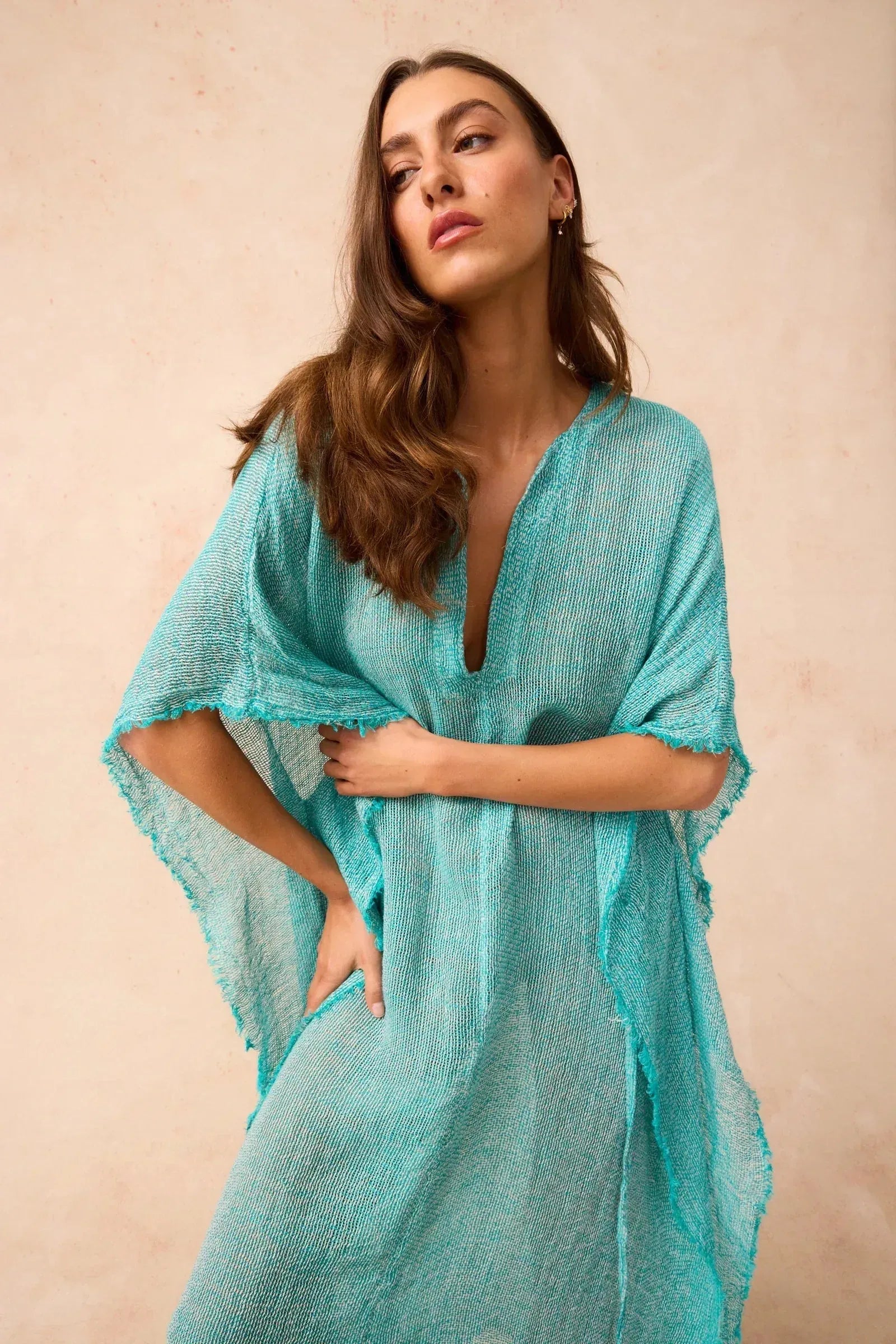 Alemais Sustainable Florence-Shirt close up worn by model LUXAMORE