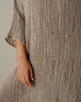 Alemais Sustainable Florence-Shirt close up worn by model LUXAMORE
