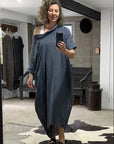 Alemais Sustainable Florence-Shirt close up worn by model LUXAMORE