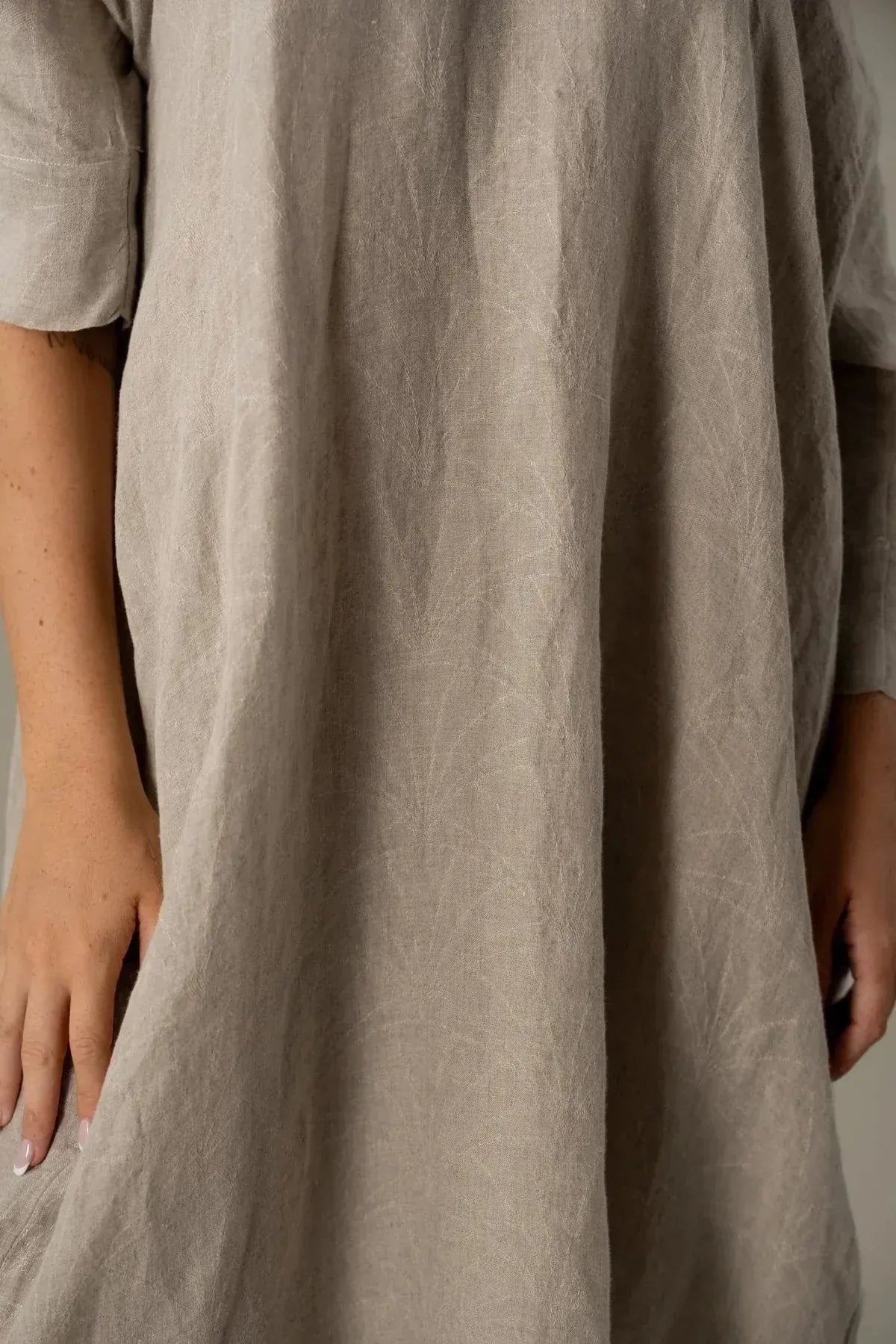 Alemais Sustainable Florence-Shirt close up worn by model LUXAMORE