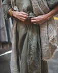 Alemais Sustainable Florence-Shirt close up worn by model LUXAMORE