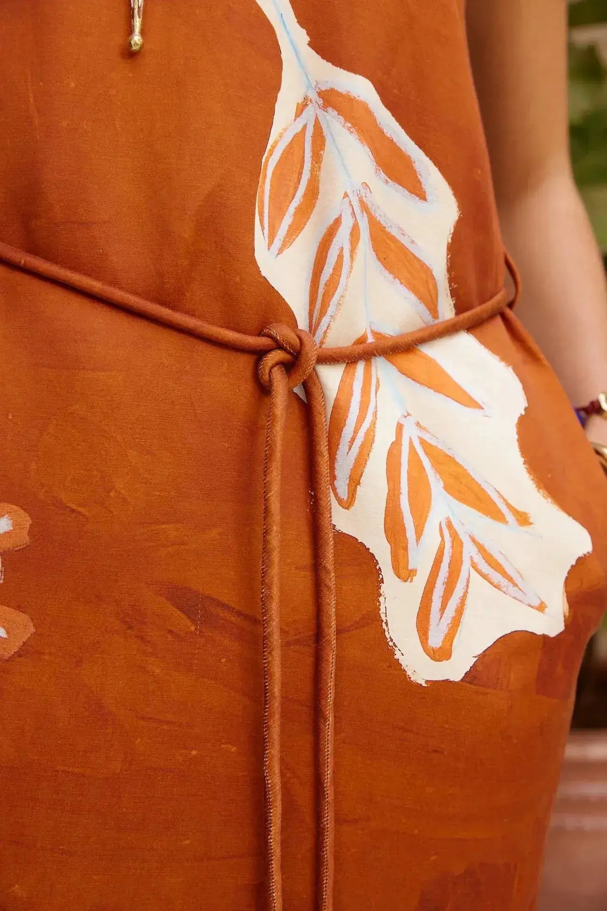 Alemais Sustainable Florence-Shirt close up worn by model LUXAMORE