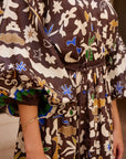 Alemais Sustainable Florence-Shirt close up worn by model LUXAMORE