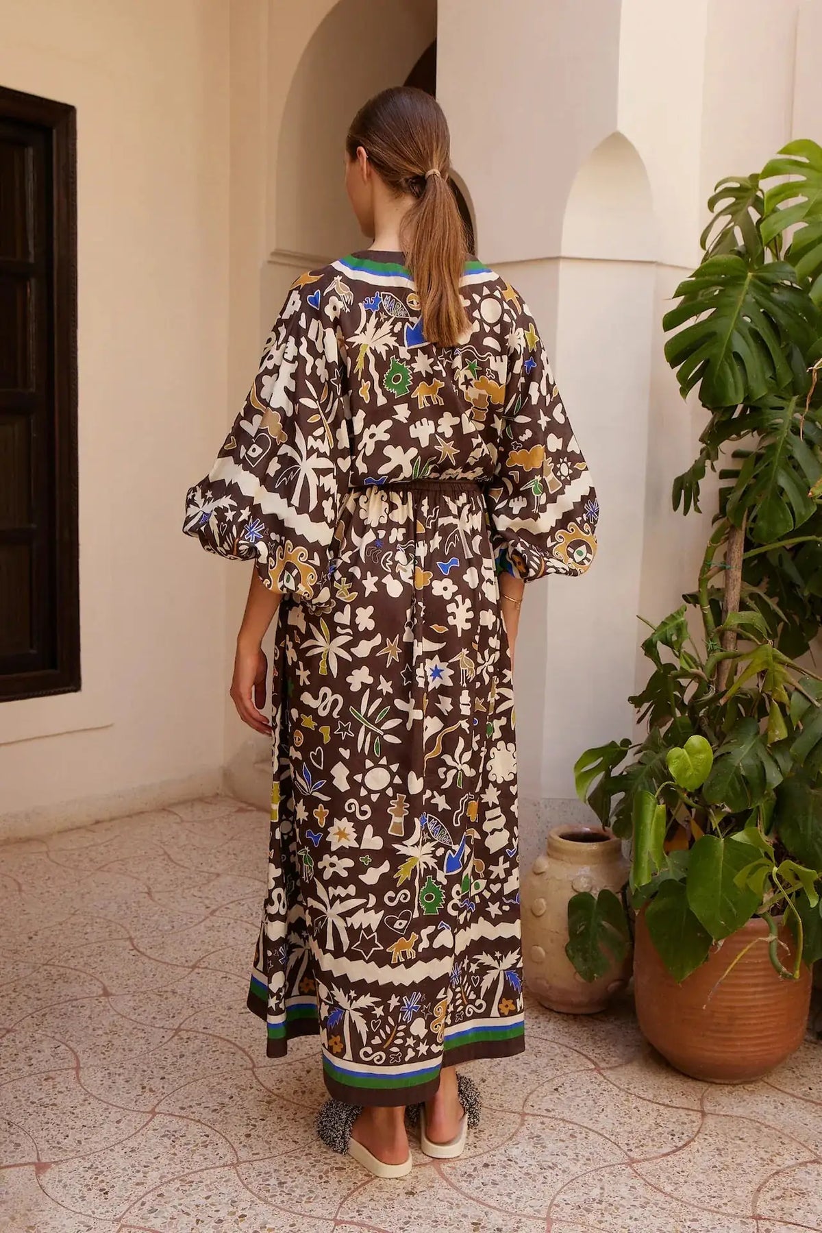 Alemais Sustainable Florence-Shirt close up worn by model LUXAMORE