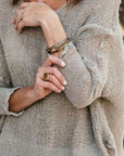 Alemais Sustainable Florence-Shirt close up worn by model LUXAMORE