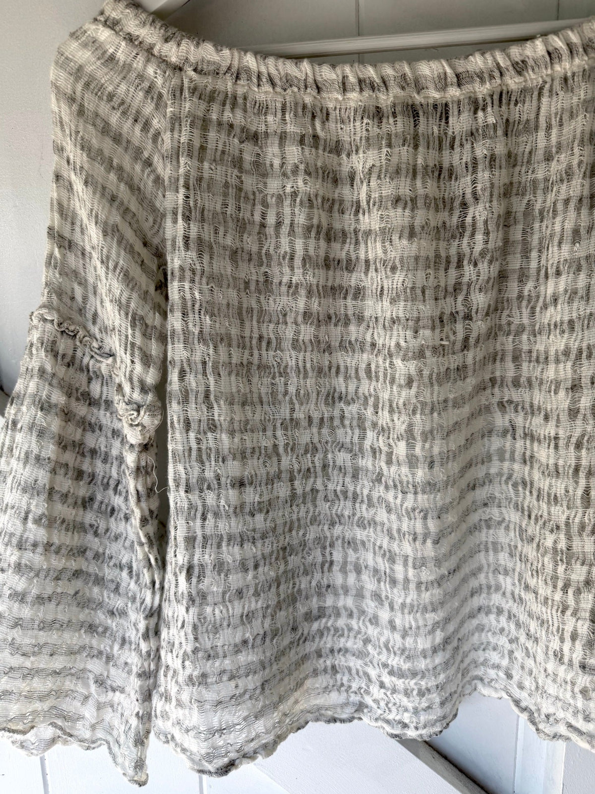 Alemais Sustainable Florence-Shirt close up worn by model LUXAMORE