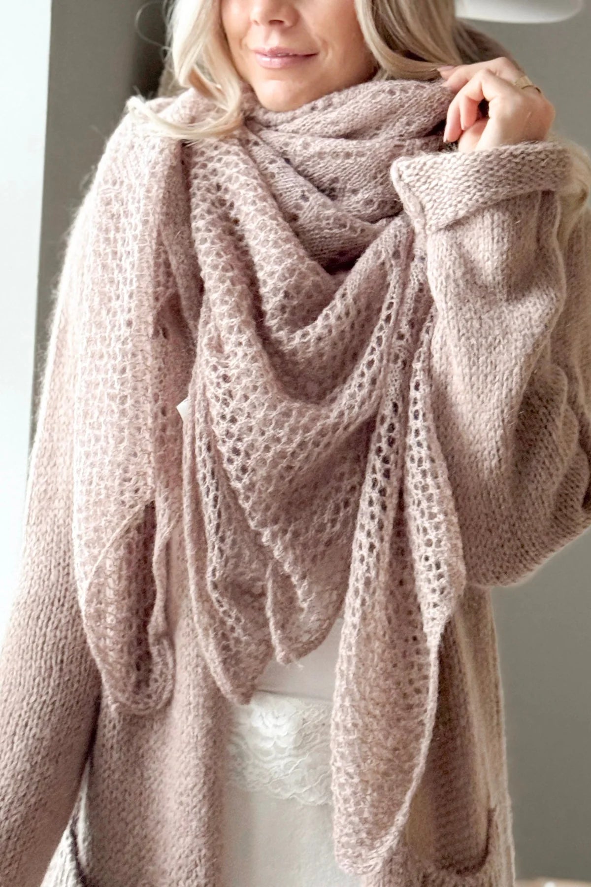 Bypias Dreamy Day Mohair Scarf - Taupe LUXAMORE  