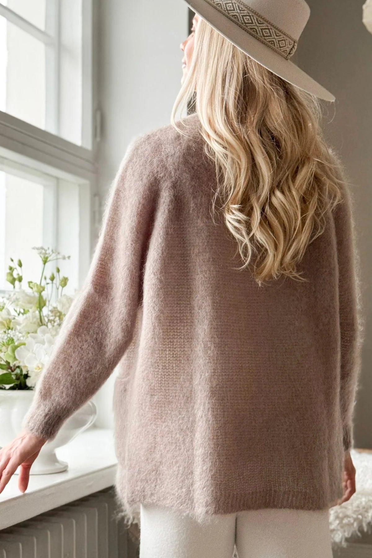 Bypias Gentleness Mohair Cardigan - Taupe LUXAMORE  