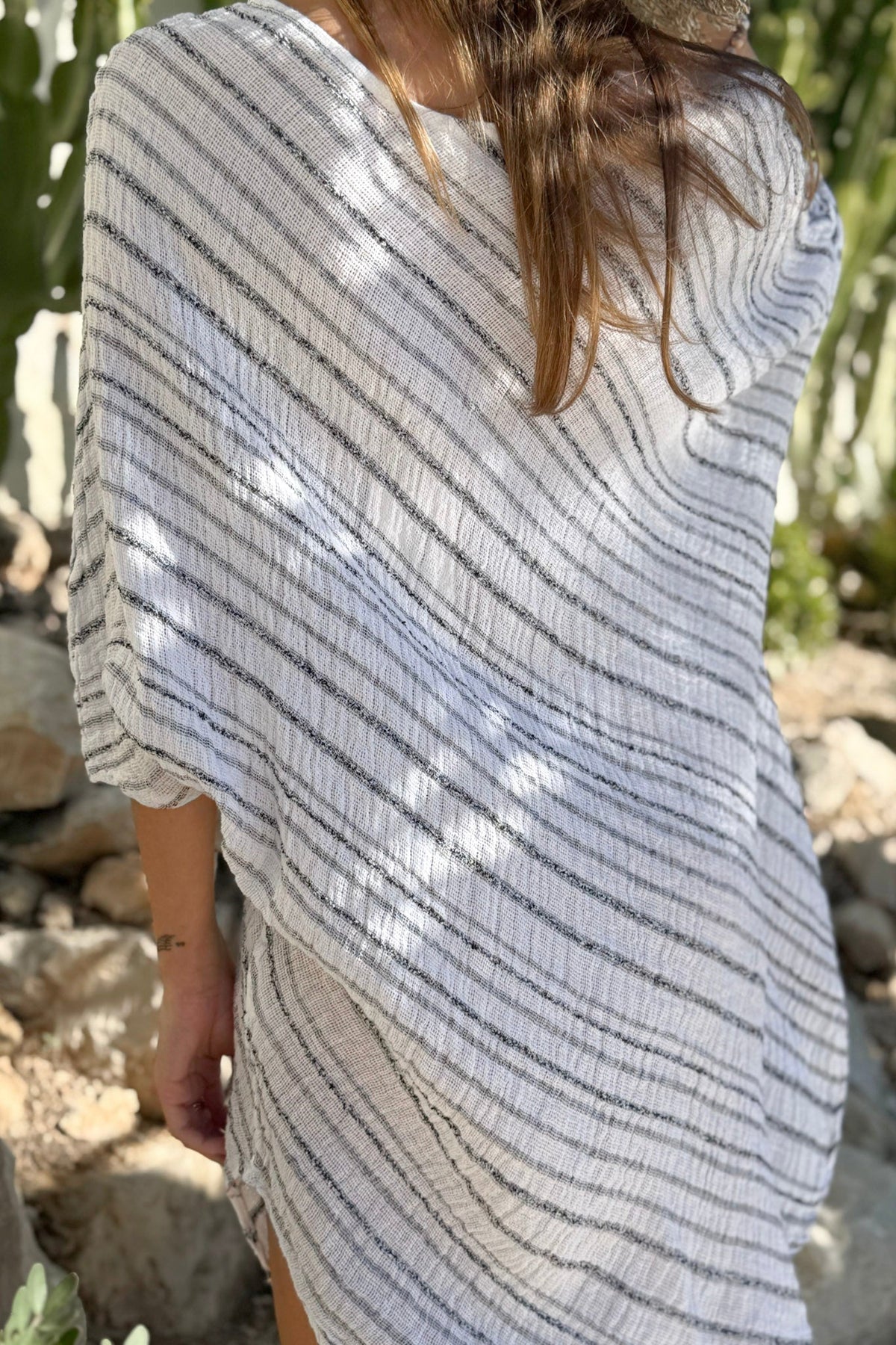 Bypias Hallie Linen Kaftan White LUXAMORE  