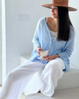 Bypias Isadora Alpaca Cardigan - Ice Blue LUXAMORE  