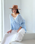 Bypias Isadora Alpaca Cardigan - Ice Blue LUXAMORE  