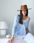 Bypias Isadora Alpaca Cardigan - Ice Blue LUXAMORE  