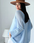 Bypias Isadora Alpaca Cardigan - Ice Blue LUXAMORE  