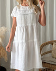 Bypias Liliana Linen Dress - White LUXAMORE  