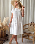 Bypias Liliana Linen Dress - White LUXAMORE  