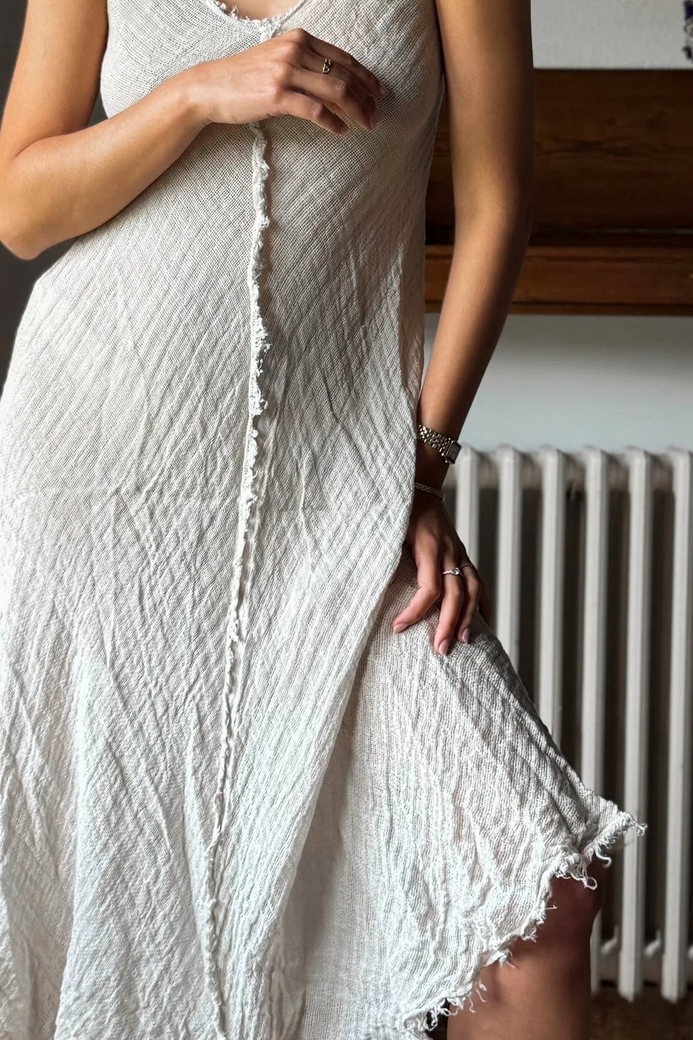 Bypias Oasis Linen Dress - Sand LUXAMORE  