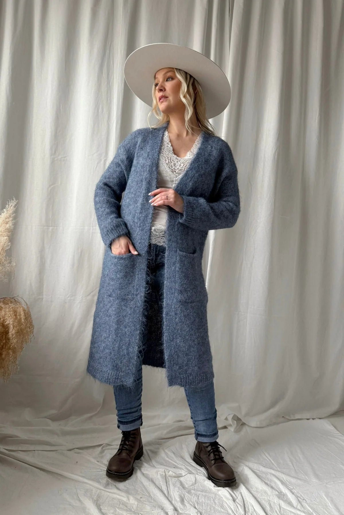 Bypias Sunday Mood Cardigan - Denim Blue LUXAMORE  