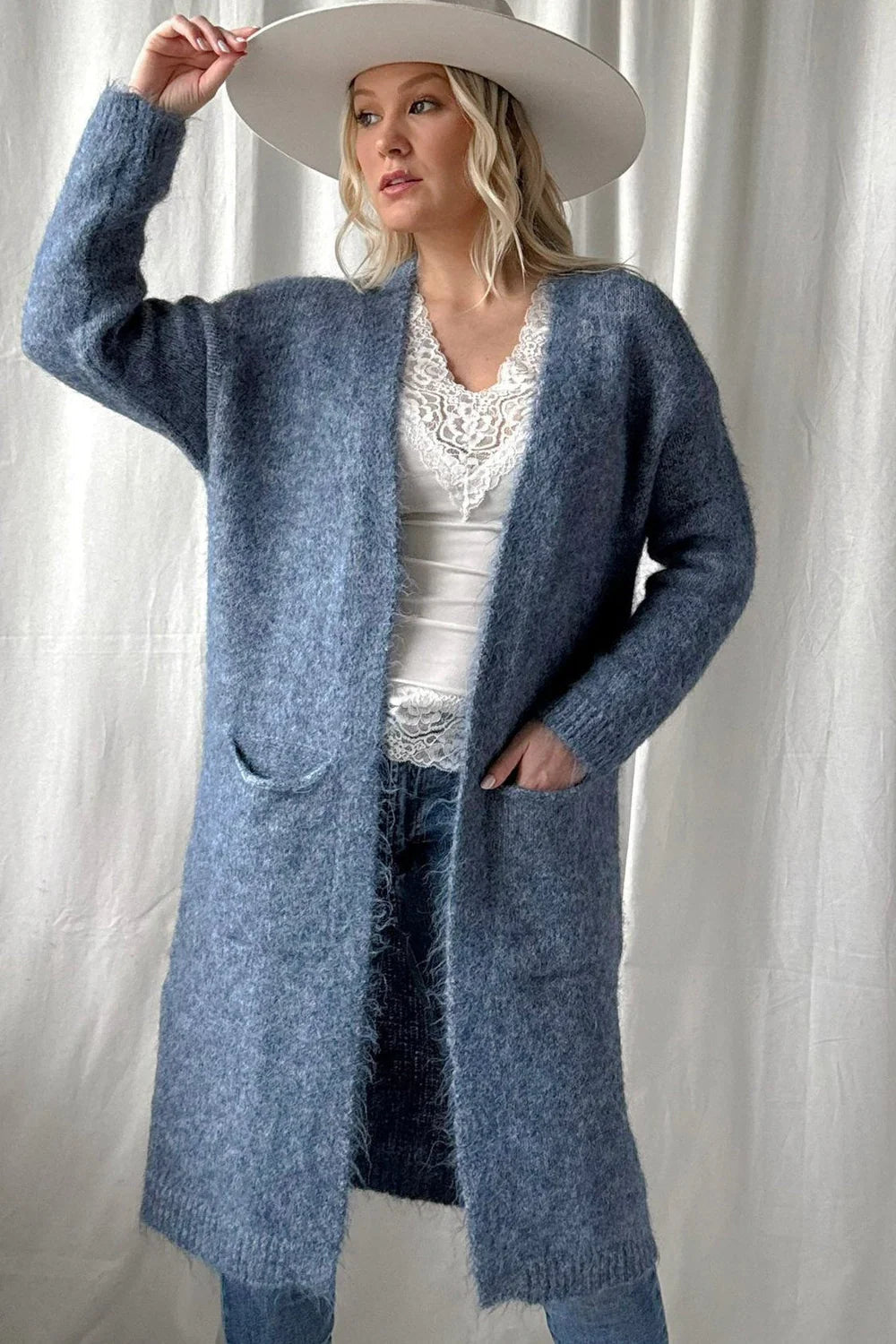 Bypias Sunday Mood Cardigan - Denim Blue LUXAMORE  