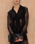 Charli - Lily Lace Shirt - Black Sustainable LUXAMORE