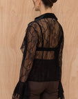 Charli - Lily Lace Shirt - Black Sustainable LUXAMORE