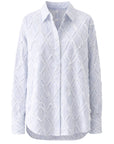 Alemais Sustainable Florence-Shirt close up worn by model LUXAMORE