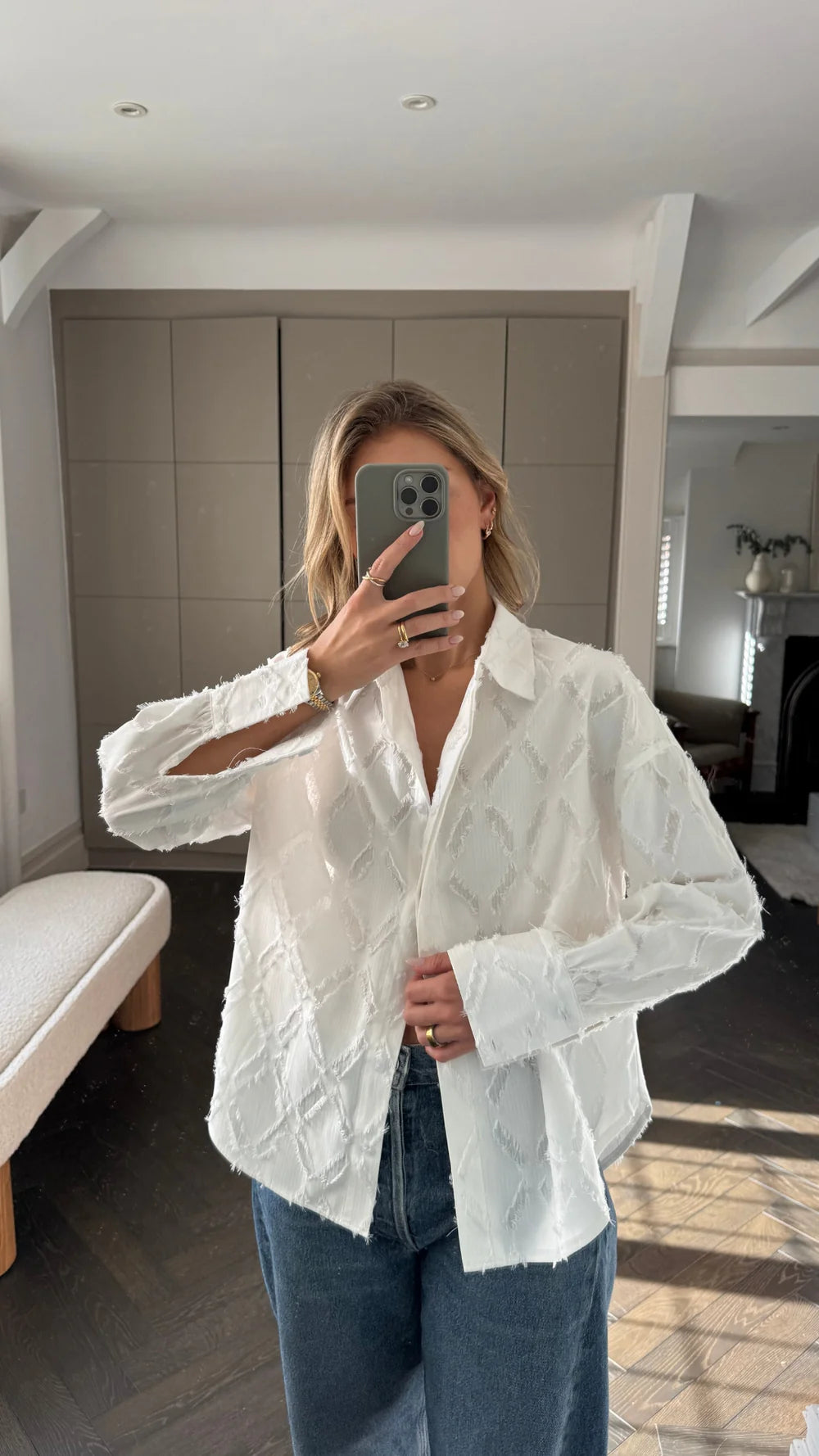 Charli - Marlowe Shirt - White Stripe LUXAMORE  